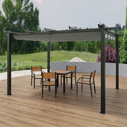 4X3M Heavy Duty Metal Pergola with Retractable Roof Outdoor Garden Gazebo Canopy