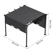 Garden Pergola Retractable Roof Canopy 3x3m Roll Up Side Outdoor Gazebo Shelter