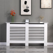 Kensington Radiator Cover Modern Traditional Horizontal Slat Cabinet MDF White
