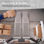 Foldable Loading Ramps - 2pc Motorbike Quad Van Ramps Heavy Duty 400kg - Vonhaus