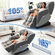 Massage Chair Full Body, 14 Fixed Rollers Heating for Home(Grey) | Zero Gravity