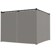 3 x 3(m) Pergola with Retractable Roof and Curtains, Light Grey