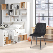 4X Dining Chairs Set Faux Suede Leather Padded Seat Metal Legs Kitchen Office