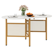 150 CM Modern Folding Writing Dining Table for 6-8 People - White