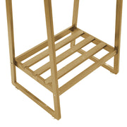 Heavy Duty Wooden Hanging Clothes Garment Rail Corner Open Wardrobe Storage Rack