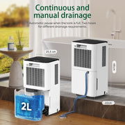 14L/Day Large Dehumidifier Portable Quiet Home Air Dryer for Mould Moisture Damp