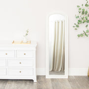 Full Length Distressed White Leaner & Wall Mirror - 47cm x 142cm
