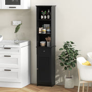 Freestanding Bathroom Storage Cabinet with 3 Open Shelves-Black