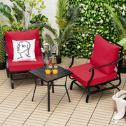 3PCS Rocking Chair & Table Set Garden Patio Bistro Set Glider Rocker W/ Cushion