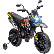 12V Licensed Kids Motorbike with Training Wheels, Yellow