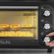 OYAJIA Mini Oven Toaster Grill Tabletop Compact Portable Baking Cooker 28L 1500W