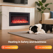 36-Inch Electric Fireplace with Adjustable Flame Colors-Black