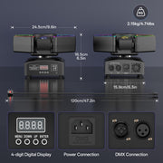 150W Moving Head Party Light Rotating Disco Ball Laser Beam Strobe with Remote
