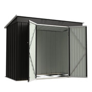 Garden Shed Pent Roof 4X8FT Metal Free Foundation Base Storage House Anthracite