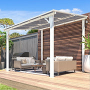 3 x 3m Wall Mounted Pergola Outdoor Aluminium Gazebo Patio Lean to Awning Deck
