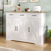 Sideboard Cabinet with Drawers Storage Buffet Cupboard 3 Door 3 Drawer White