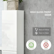 High Gloss Slimline Bathroom Tallboy Free Standing Cabinet Tall Storage Cupboard