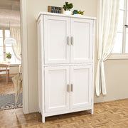 Kitchen Pantry Cupboard Freestanding Tall Storage Cabinet With 4 Door &4 Uhefzhs