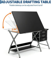 Adjustable Drafting Table Drawing Computer Desk Craft Art Board Home Office Desk
