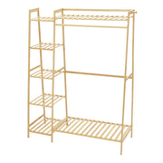 Heavy Duty Wooden Hanging Clothes Garment Rail Corner Open Wardrobe Storage Rack