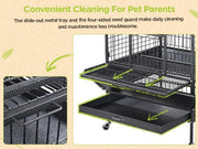 African Grey Cage Large Open Playtop Parrot Bird Cage for Cockatiels with Stand