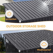 Garden Shed 8x4ft Outdoor Storage Waterproof Bike Tool Shed Triple Lock Plastic