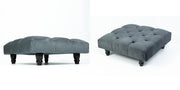 Large Square Footstool Coffee Table Upholstery Fabric Footstools Matching Button