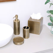 Brass Gold Textured Metal Tissue Box Holder Cover Case Metallic Antique Shiny