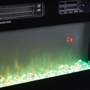 70inch White TV Stand Unit Cabinet with Electric Fireplace & 12 Colour LED Light