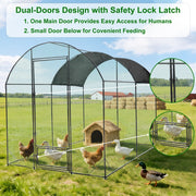 2X3M Walk In Chicken Run Coop Large Outdoor Pen Metal Duck Hen Poultry Cage Shed
