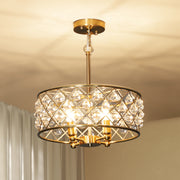 Crystal Chandelier w/Adjustable Height, 4-Light Ceiling Light Refurbished
