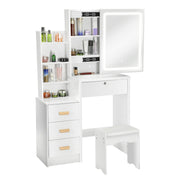Dressing Table With Drawers Mirror Stool Set Makeup Desk Vanity Table Bedroom