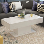 LED Coffee Table High Gloss Rectangle Center Table Modern Living Room Furniture