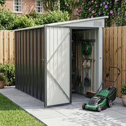 4 x 9ft Lean to Garden Metal Shed Ventilated Tool Storage House Waterproof Sheds
