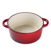 26cm Cast Iron Casserole Dish Pot w/Lid Dutch Oven 5L Enameled Stew Pot Stockpot