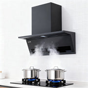 Angled Cooker Hood 90cm Chimney Cooker Hood & 900m³/h Strong Suction, LCD Touch