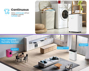Dehumidifier 12L for Home with Automatic Humidity Sensor & Continuous Drainage