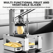 French Fry Cutter Potato Dicer Commercial Fruit Vegetable Chopper with 3 Blades.