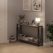 Console Table 2‑Tier Rustic Sofa Table with Open Storage Slim Entryway Tables