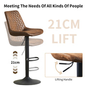 4PCS Swivel Bar Stools Velvet/Faux Suede Breakfast Adjustable Height Bar Chair