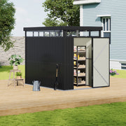 8.5ft x 5.4ft Pent Metal Garden Storage Shed Motorcycle Sheds with Lockable Door