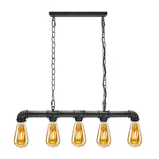 Industrial Pipe Chandelier 5 Way Pendant Ceiling Light Kitchen Dining Island E27