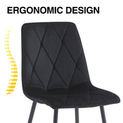 4X Dining Chairs Set Faux Suede Leather Padded Seat Metal Legs Kitchen Office