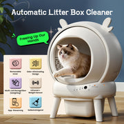 65L Self-Cleaning Automatic Cat Litter Box Cabinet App Control Safety Detector