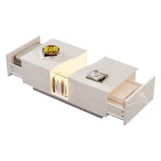 Led Coffee Table with 2 Drawer Storage, High Gloss Coffee Table for Living Room
