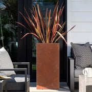 Corten Steel Rectangle Cube Planter Garden Plants Pot In/Outdoor Trough Tub Box