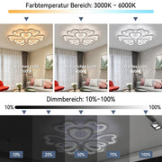 Modern LED Ceiling Light RGB Heart Design Chandelier Lamp with Remote Control UK