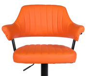 SET OF 2 PLUSH BAR STOOLS, GAS LIFT, BREAKFAST KITCHEN BAR PADDED ARMS & BACK