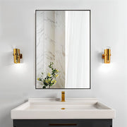 Black Frame Rectangle Mirror 40 x 60 cm Home Bathroom Wall Mounted Vanity Decor