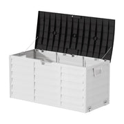 XLARGE Plastic Storage Box Bench Outdoor Garden Cushion Chest Utility Shed Wheel